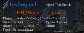 Speed Test Result