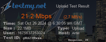 Speed Test Result