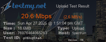Speed Test Result