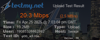 Speed Test Result