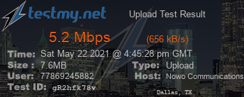 Speed Test Result