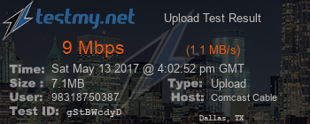 Speed Test Result