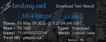 Speed Test Result