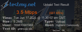 Speed Test Result