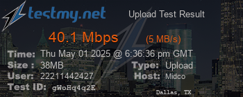 Speed Test Result