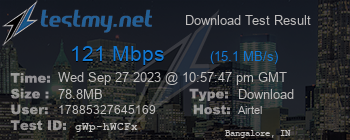 Speed Test Result