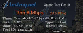 Speed Test Result