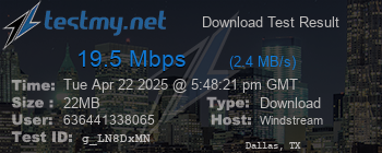 Speed Test Result