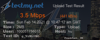 Speed Test Result