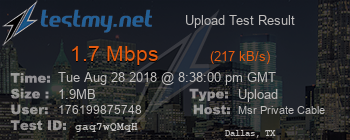 Speed Test Result