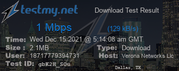 Speed Test Result