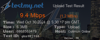 Speed Test Result