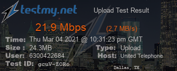 Speed Test Result