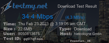 Speed Test Result