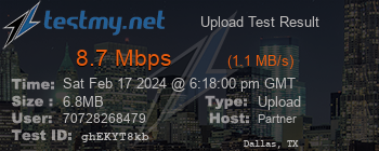 Speed Test Result