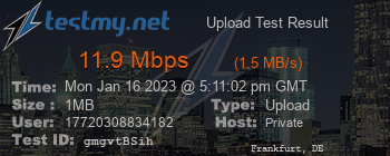 Speed Test Result