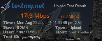 Speed Test Result