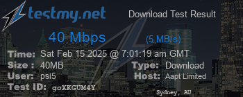 Speed Test Result