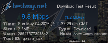 Speed Test Result