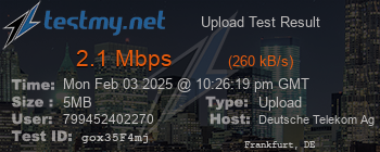 Speed Test Result