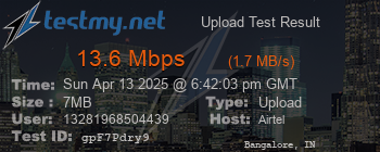Speed Test Result