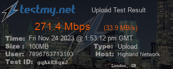 Speed Test Result