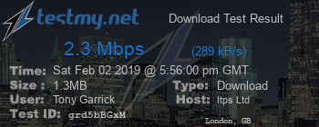 Speed Test Result