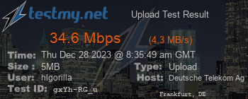 Speed Test Result