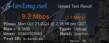 Speed Test Result