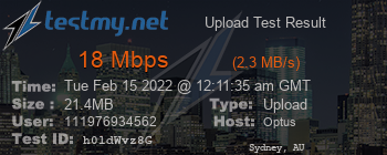 Speed Test Result