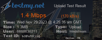 Speed Test Result