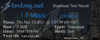 Speed Test Result