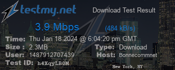 Speed Test Result