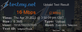 Speed Test Result