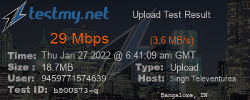 Speed Test Result