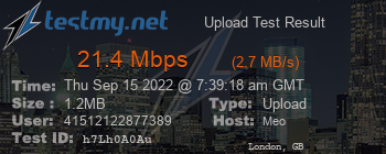 Speed Test Result