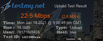 Speed Test Result