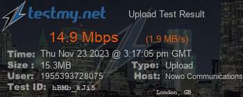 Speed Test Result