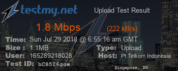 Speed Test Result