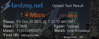 Speed Test Result