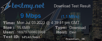 Speed Test Result
