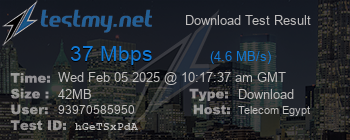 Speed Test Result