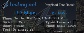 Speed Test Result