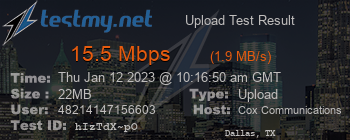 Speed Test Result