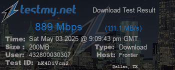 Speed Test Result
