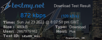 Speed Test Result
