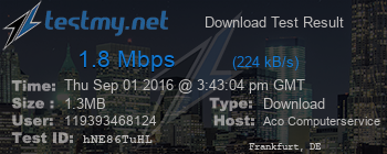 Speed Test Result