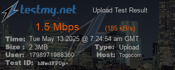 Speed Test Result