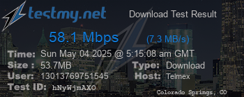 Speed Test Result