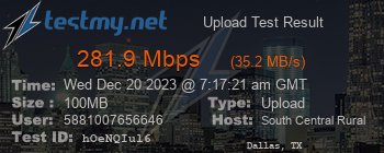 Speed Test Result